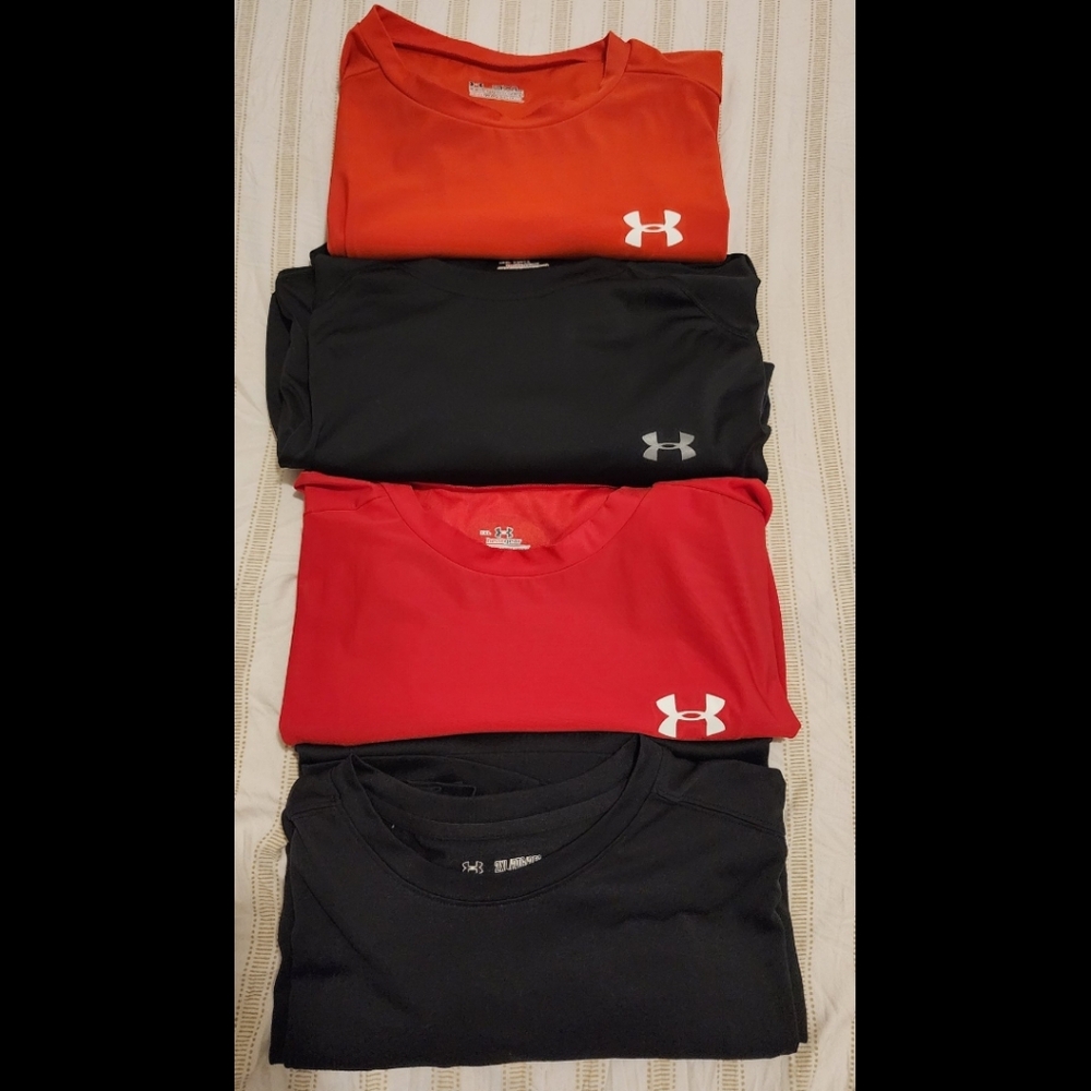 Mens Under Armour 2XL 3XL XXL shirts heatgear compression and loose lot of 4